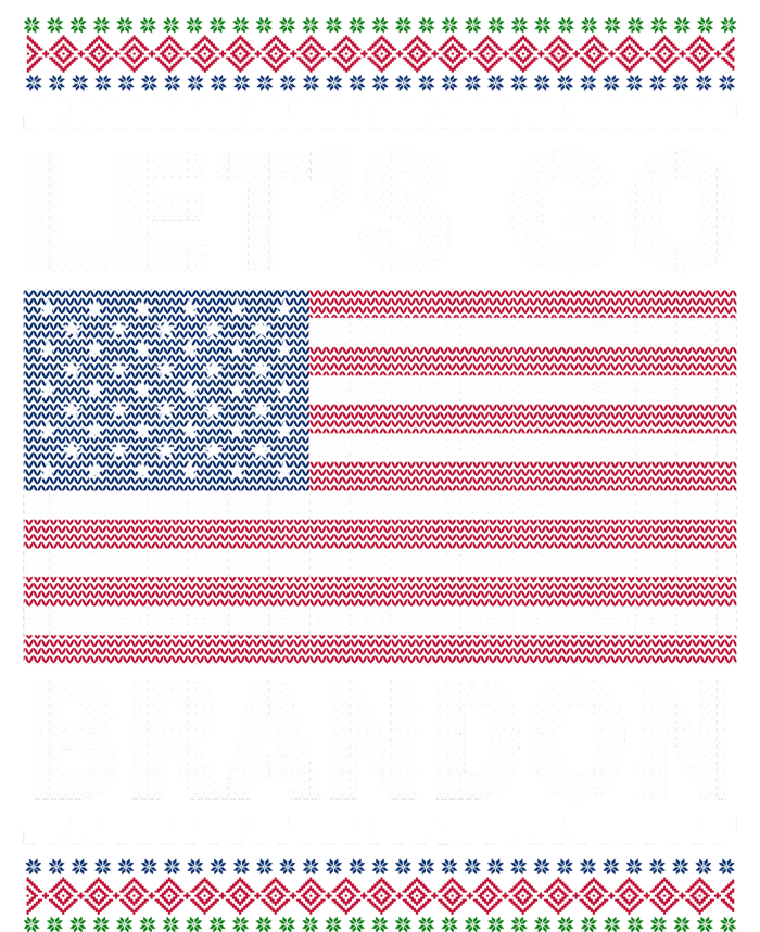 Let's Go Brandon American Flag Ugly Christmas Ladies Long Sleeve Shirt