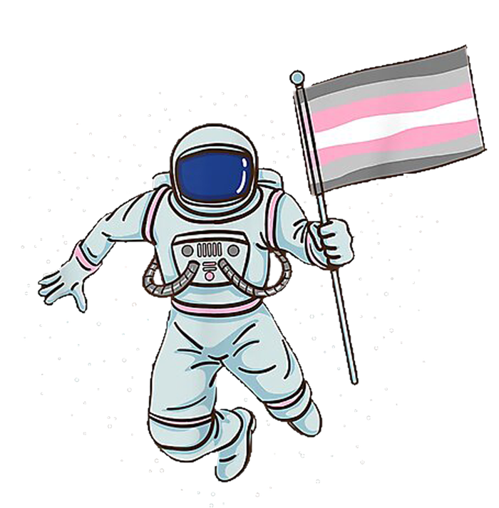 Demigirl Pride Astronaut Flag Dry Zone Grid Polo