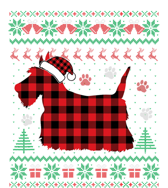 Scottie Dog Christmas Pajama Red Plaid Scottish Ugly Sweater Ladies Essential Flowy Tank