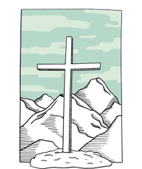 Jesus Mountain Cross Tall T-Shirt