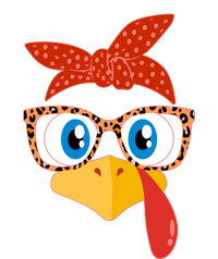 Cute Thanksgiving Bandana Glasses Turkey Girl Poster