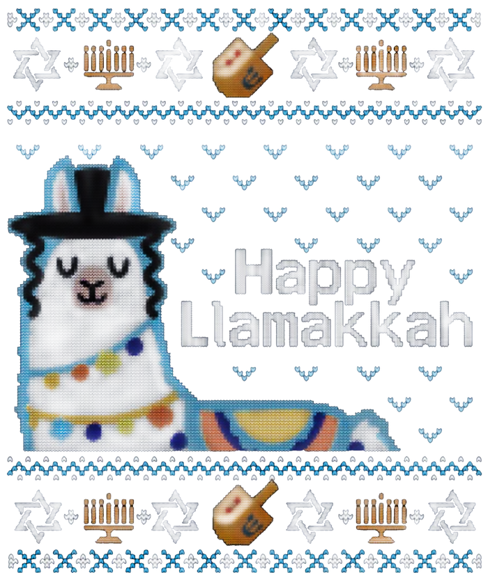 Funny Ugly Hanukkah Sweater, Llama Llamakkah Women's Racerback Tank