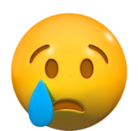 Sad Face Emoji Crying Tear Drop Poster