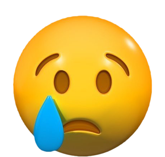 Sad Face Emoji Crying Tear Drop Poster