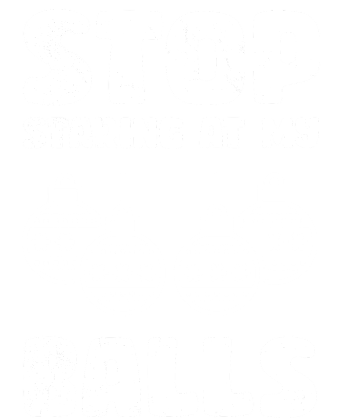 Stop Staring At My Balls Funny XMas Insulated Varsity Jacket