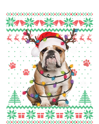 English Bulldog Christmas Lights Santa Dog Lover Ugly Sweater Women's Crop Top Tee