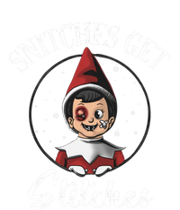 Snitches Get Stitches Elf On A Self Funny Christmas Xmas Holiday Women's Flannel Pajama Set