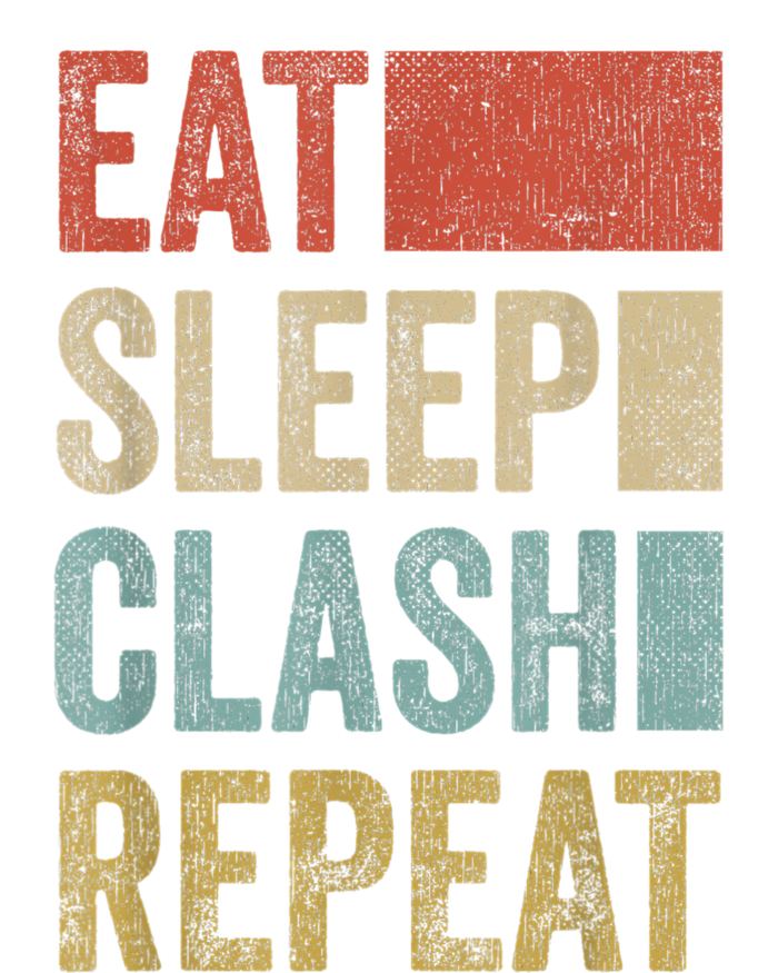 Eat Sleep Clash Repeat Vintage Gaming Clan Retro Clash Ladies Long Sleeve Shirt