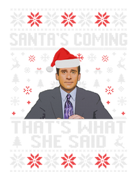 Ugly Christmas Sweater The Office Santa’s Coming That’s What She Said Sustainable Knit Beanie