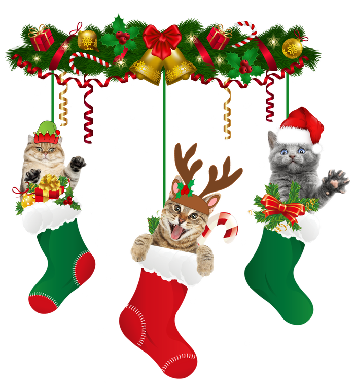 Hanging Cats Christmas Stockings Sweatshirt