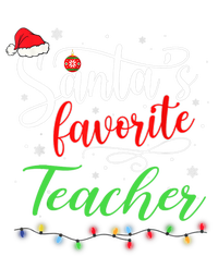 Santas Favorite Teacher Funny Christmas Santa Hat Light TShirt T-Shirt