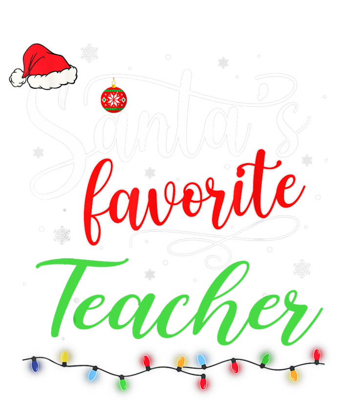 Santas Favorite Teacher Funny Christmas Santa Hat Light TShirt T-Shirt