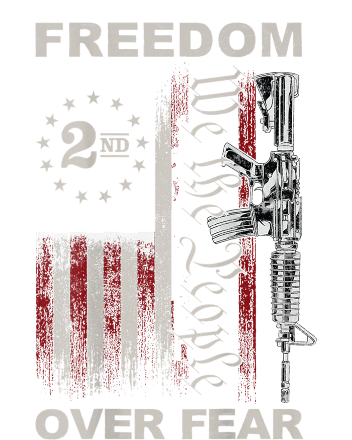 Freedom Over Fear 2nd Amendment Patriotic ProGun ON BACK Women's Pullover Hoodie