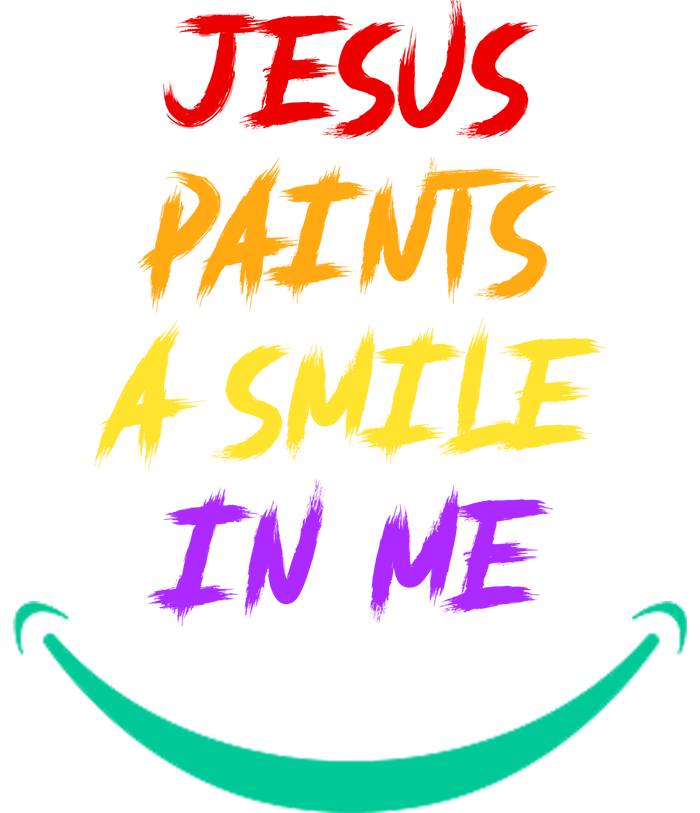 Jesus Paints A Smile In Me Women's Tri-Blend 3/4-Sleeve Raglan Shirt