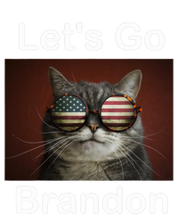 Let's Go Brandon Funny Cat With Sunglasses America Flag T-Shirt