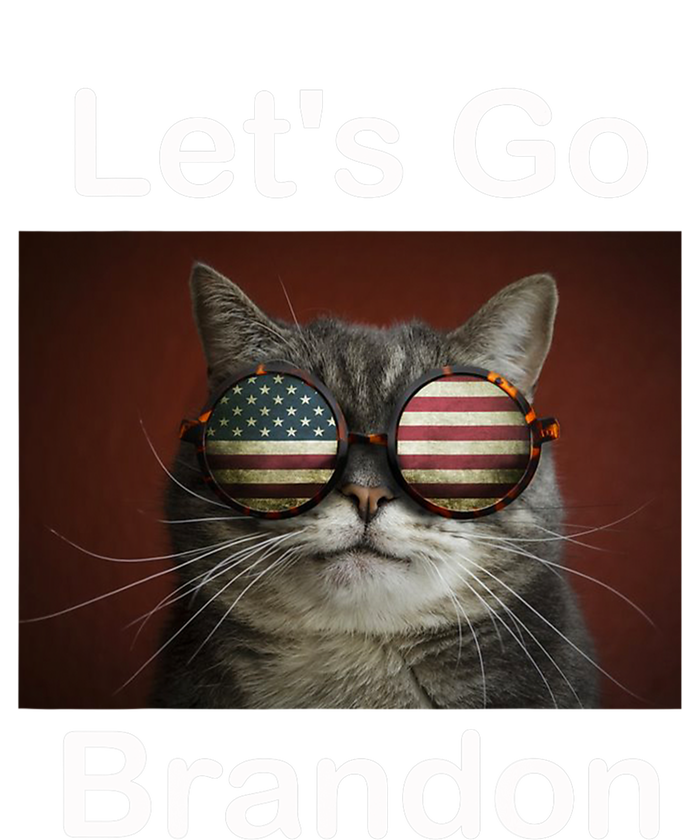 Let's Go Brandon Funny Cat With Sunglasses America Flag T-Shirt