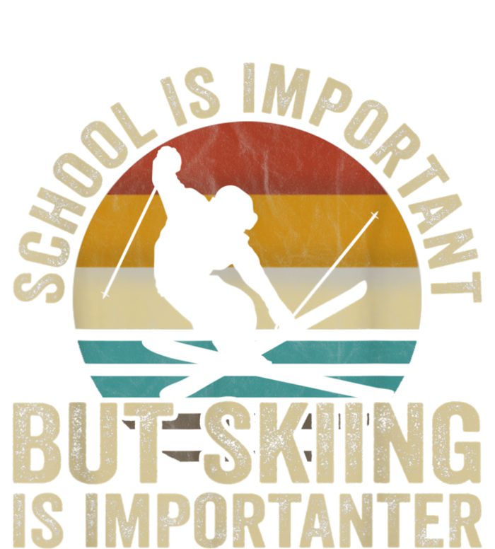 School Is Important But Skiing Is Importanter Ski Funny Gift Ceramic Star Ornament