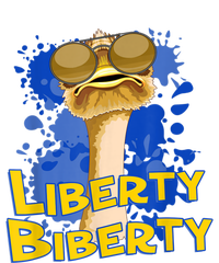 Funny Liberty Biberty Ostrich Sunglasses Humor Blue Softstyle Adult Sport Polo