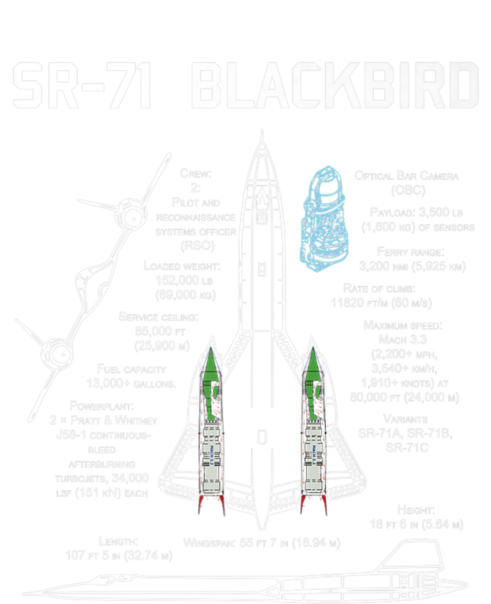 SR71 Blackbird SpecsSR71 Blackbird Premium T-Shirt