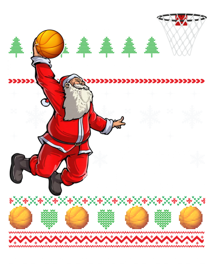 Funny Basketball Ugly Christmas Sweater Santa Merry Swishmas Baby Long Sleeve Bodysuit