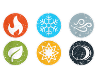 Gloomhaven Elements Symbol Fire Ice Air Earth Light Dark Magnet