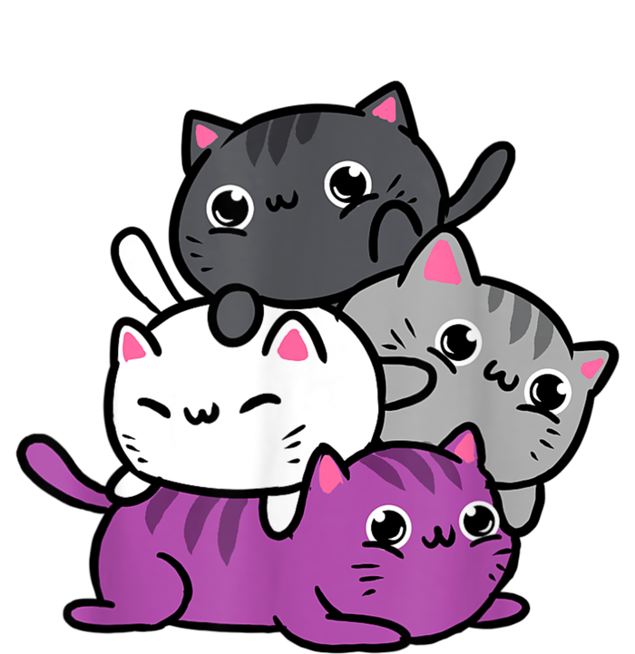 Kawaii Cat Pile Asexual Pride Performance Sprint T-Shirt