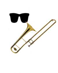 Funny Cat Wearing Sunglasses Playing Trombone Sustainable Bucket Hat