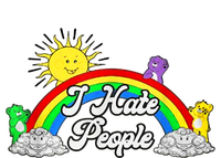 I Hate People Rainbow Printed Graphic Women's Knotted Racerback Tank