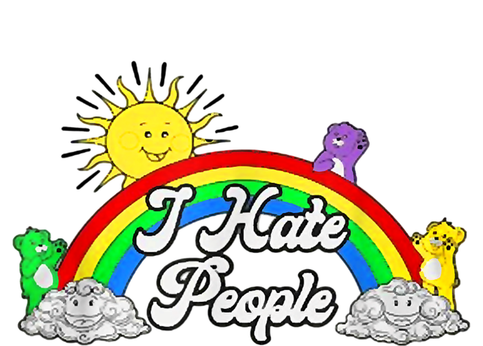 I Hate People Rainbow Printed Graphic Women's Knotted Racerback Tank