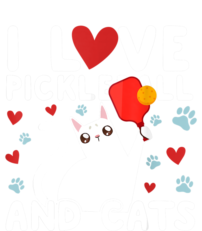 I Love Pickleball & Cats White Cat Fitness Workout Gift TShirt Tank Top