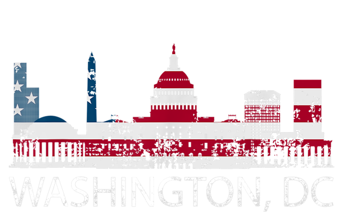 Washington DC Capitol Hill USA Flag Souvenir Design TShirt 7-Panel Snapback Hat