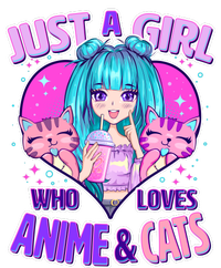 Cute Just A Girl Who Love Anime And Cats Cooling Performance Crew T-Shirt