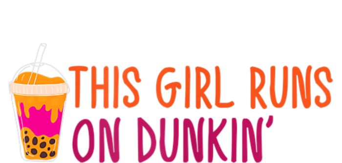 Womens This Girl Runs On Dunkin' Funny Essential 7-Panel Snapback Hat