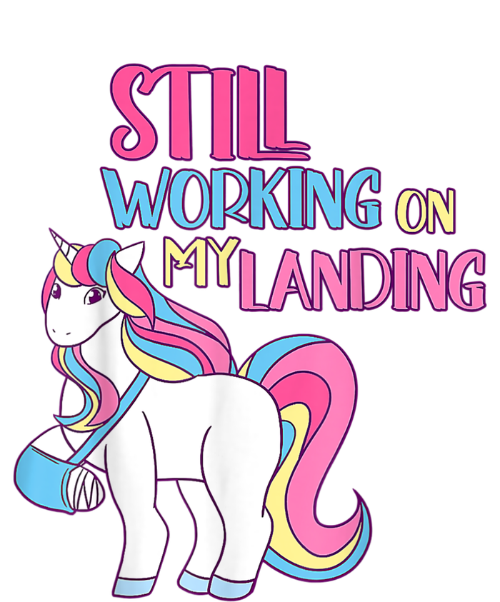 Still Working On My Landing Injury Broken Arm Cute Unicorn Tie-Dye T-Shirt