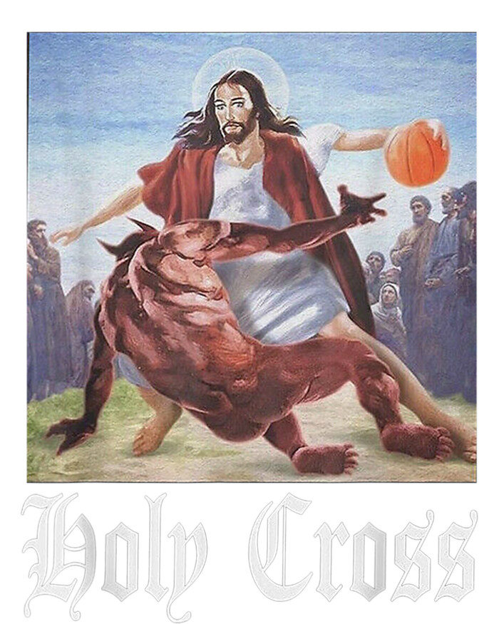 Not Today Satan Jesus Crossover Basketball Holy Cross T-Shirt