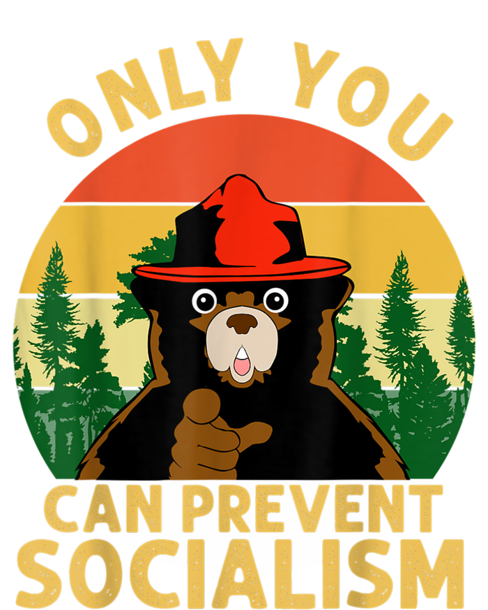 Only You Can Prevent Socialism Bear Camping Vintage Anti Long Sleeve Pajama Set