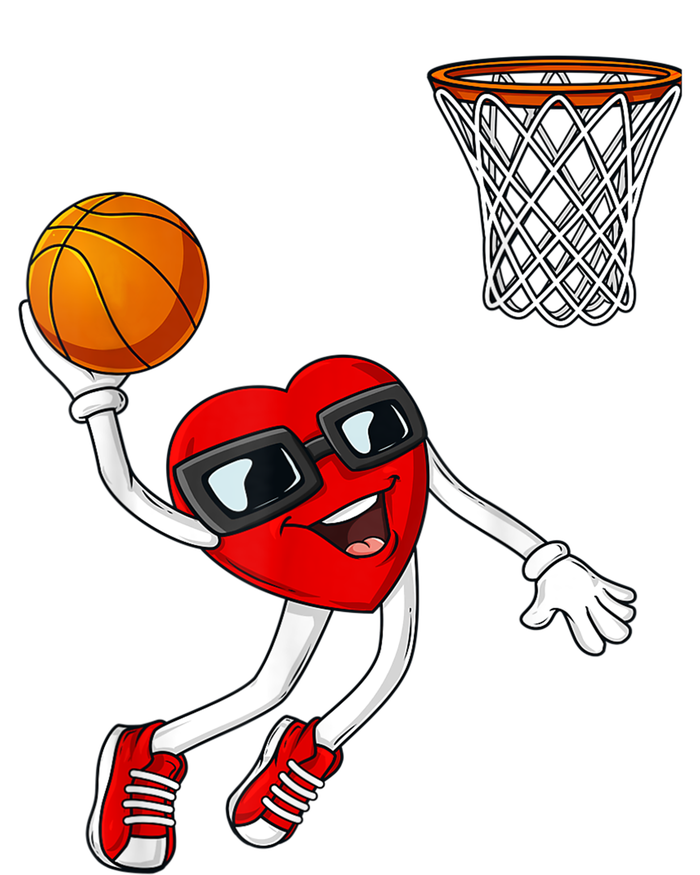 Valentines Day Heart Dunking Basketball Boys Girls Kids TShirt T-Shirt