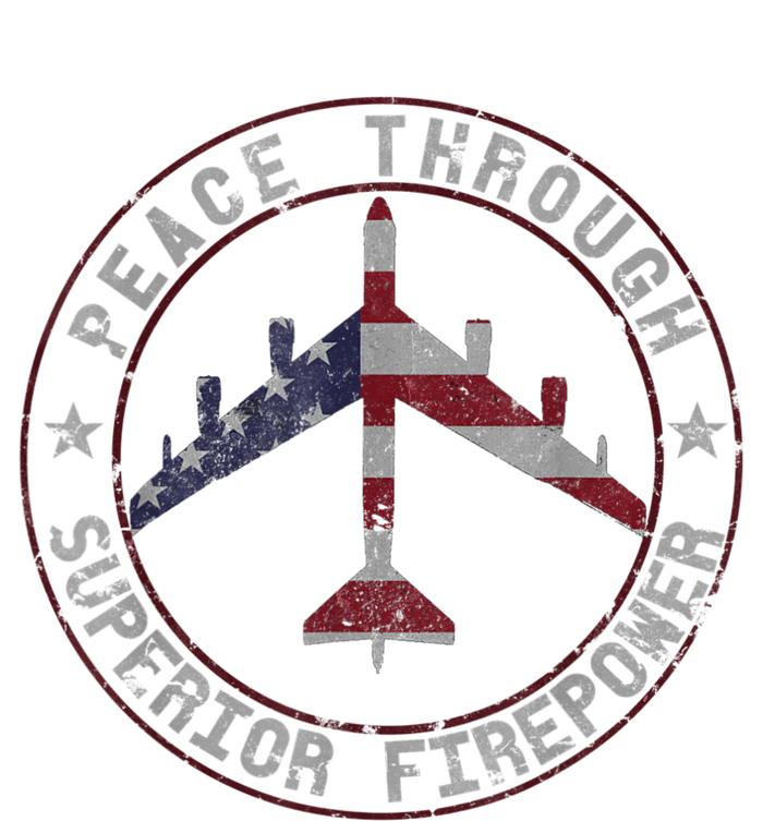 Peace Through Superior Firepower B52 Bomber Vintage Women's Tri-Blend 3/4-Sleeve Raglan Shirt