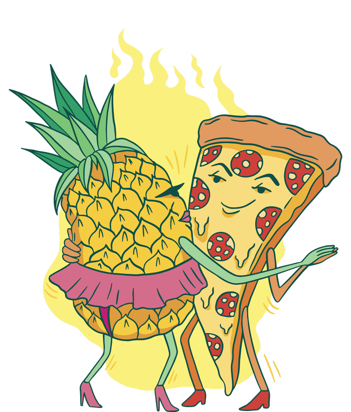 Pizza And Pineapple Dancing Bumper Sticker