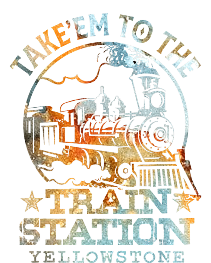 Western Coountry Take Em To The Train Station Drawstring Bag