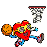 Valentines Day Kids Boys Men Heart Dunking Basketbal T-Shirt