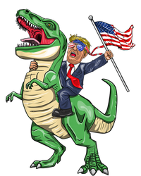 T Rex Dinosaur With Trump Gift American Flag For Patriot Gift Tall Long Sleeve T-Shirt