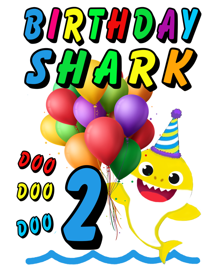 Baby Cute Shark Birthday Boy 2 Year Old T-Shirt