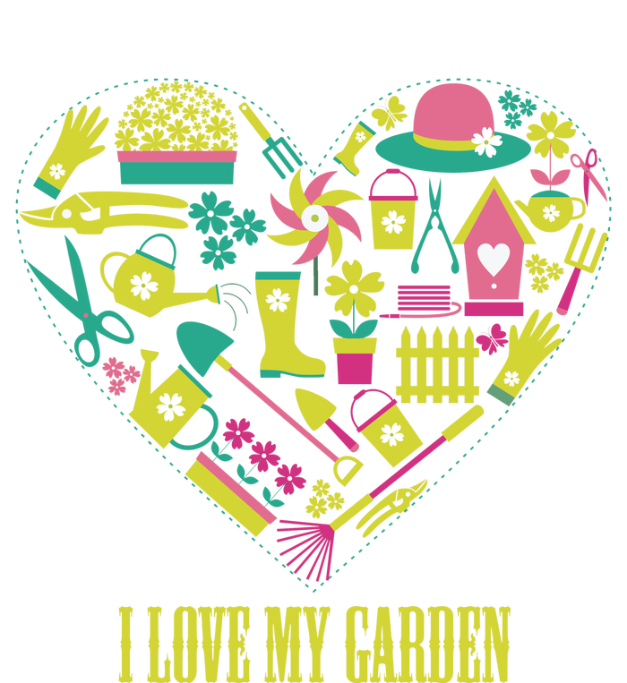 I Love My Garden Abstract Heart T-Shirt