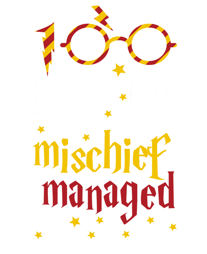 100 Days Of Mischief Managed 100th Day Of School Womens Funnel Neck Pullover Hood