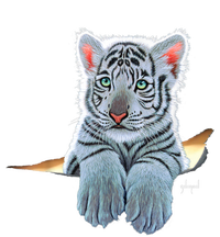 Schim Schimmel Original Artwork, White Tiger Cub T-Shirt