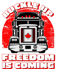 Buckle Up Freedom Is Coming Candian Truckers Women's Tri-Blend 3/4-Sleeve Raglan Shirt