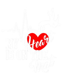 Funny My Heart Is Gift On The Mat Wrestling Mom Gift Long Sleeve Shirt