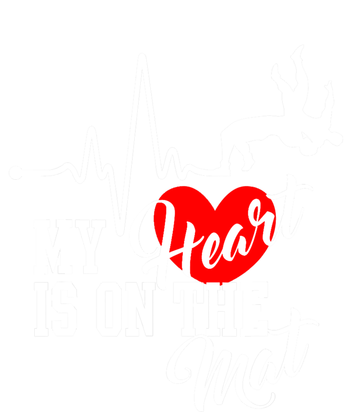 Funny My Heart Is Gift On The Mat Wrestling Mom Gift Long Sleeve Shirt