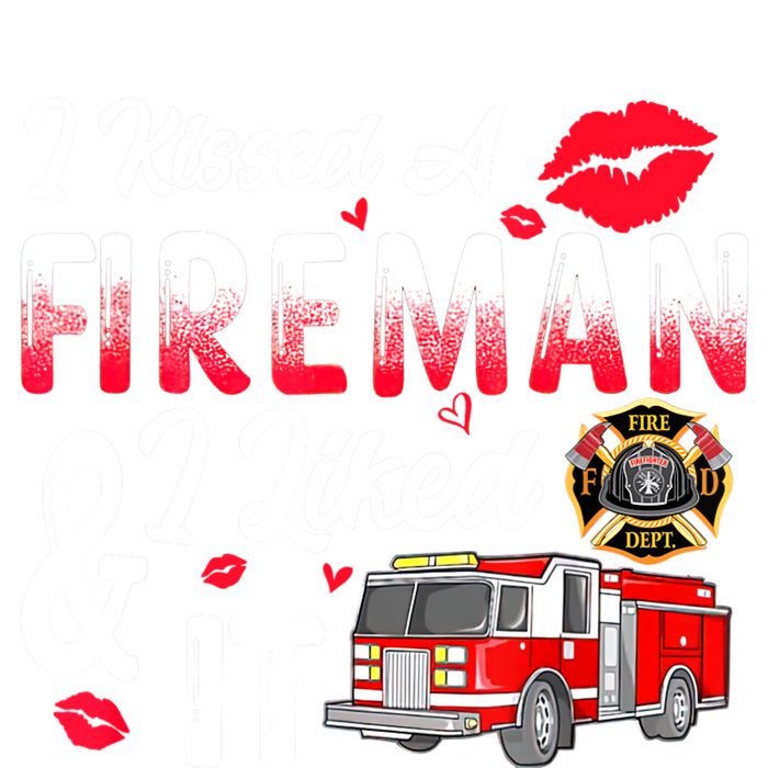 I Kissed A Fireman I Liked It Firefighter Valentine Days Kids Tie-Dye T-Shirt